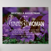 Custom PROVERBS 31 WOMAN Inspirational Christian ポスター (正面)