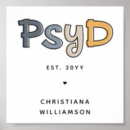Custom PsyD Doctor of Psychology Psychologist ポスター