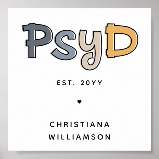 Custom PsyD Doctor of Psychology Psychologist ポスター (正面)