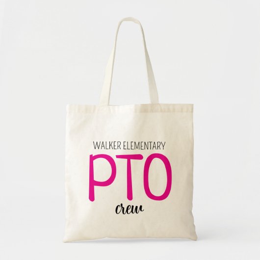 Custom PTO Crew Bag, Parent Teacher Organization T トートバッグ (正面)
