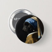 Custom Pug as Popular Iconic Image 缶バッジ (正面&裏面)