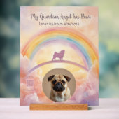 Custom Pug Memorial Acrylic Sign – Add Name, Dates アクリルサイン (ニュートラル)