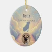 Custom Pug Memorial Ornament – Blue Rainbow Bridge セラミックオーナメント (右)