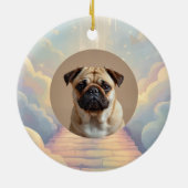 Custom Pug Memorial Ornament – Blue Rainbow Bridge セラミックオーナメント (裏面)