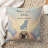 Custom Pug Memorial Pillow – Blue Rainbow Bridge クッション (ブランケット)