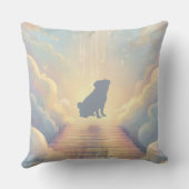 Custom Pug Memorial Pillow – Blue Rainbow Bridge クッション (裏面)