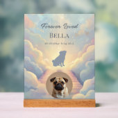 Custom Pug Pet Loss Acrylic Sign – Blue Watercolor アクリルサイン (ニュートラル)