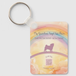 Custom Pug Pet Loss Keychain – Personalized Music キーホルダー
