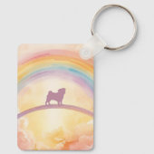 Custom Pug Pet Loss Keychain – Personalized Music キーホルダー (裏面)