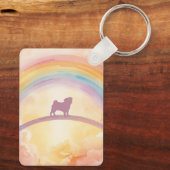 Custom Pug Pet Loss Keychain – Personalized Music キーホルダー (裏面)