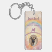 Custom Pug Pet Loss Keychain – Personalized Music キーホルダー (正面左)