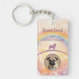 Custom Pug Pet Loss Keychain – Personalized Music キーホルダー