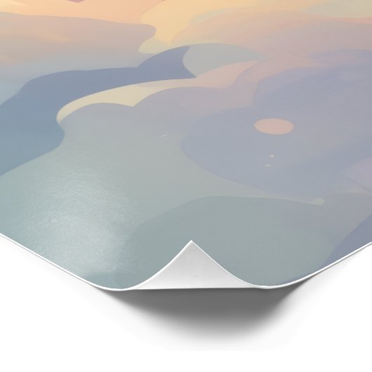 Custom Pug Rainbow Bridge Memorial Poster – Blue ポスター (コーナー)