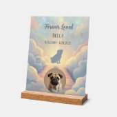 Custom Pug Rainbow Bridge Plaque with Music アクリルサイン (傾斜)