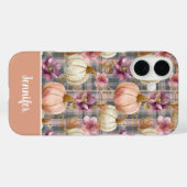 Custom Pumpkin and Flowers plaid  pattern  Case-Mate iPhoneケース (裏面 (横))
