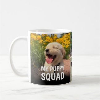 Custom Puppy Squad Photo Collage Design コーヒーマグカップ