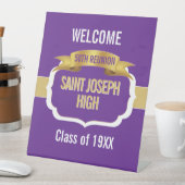 Custom Purple 50th Reunion Pedestal Sign 台座サイン (インサイチュ)