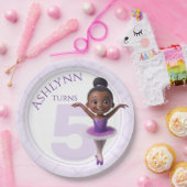 Custom Purple Ballerina for Girls Birthday | ペーパープレート (パーティー)