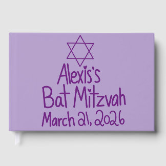 Custom Purple Bat Mitzvah  ゲストブック