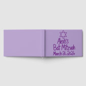 Custom Purple Bat Mitzvah ゲストブック (全面)