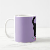Custom Purple Coffee Mug with Black Cat コーヒーマグカップ (左)