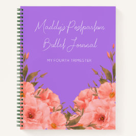 Custom Purple Floral Bullet Journal New Moms ノートブック