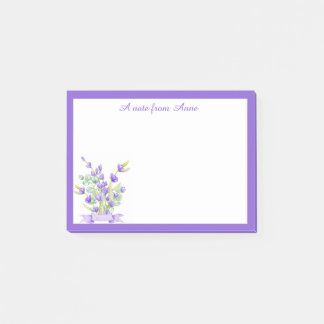 Custom Purple Lavender Floral Post-it Notes ポストイット