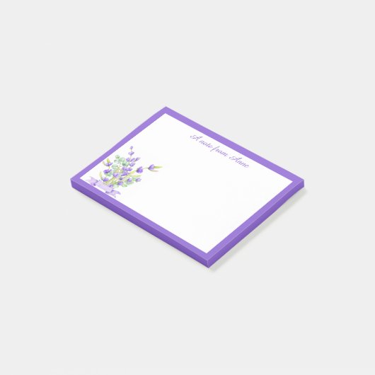 Custom Purple Lavender Floral Post-it Notes ポストイット (アングル)