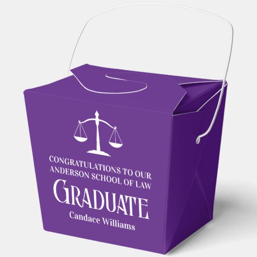 Custom Purple Law School Graduation Party Fortune フェイバーボックス (正面)