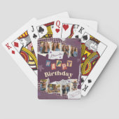 Custom Purple Scrapbook Birthday Photo Collage トランプ (裏面)