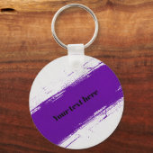 Custom Purple White Typography Design キーホルダー (正面)