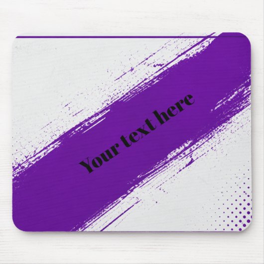 Custom Purple White Typography Design マウスパッド (正面)