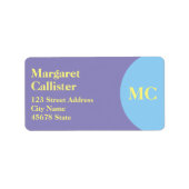 Custom Purple, Yellow & Blue Address ラベル (正面)