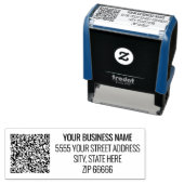 Custom QR Code Address Name Stamp Modern Business セルフインキングスタンプ (インサイチュ)