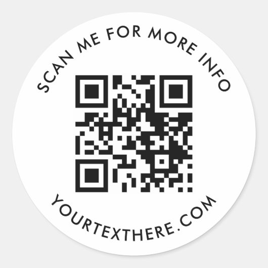 custom QR Code and Text ラウンドシール (正面)