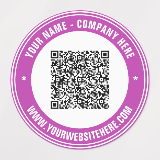 Custom QR Code and Text Business Labels Example ラベル (デザイン2)