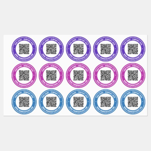 Custom QR Code and Text Business Labels Example ラベル (シート)