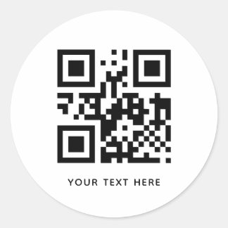 Custom QR Code and Text Promotion White ラウンドシール