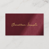 Custom QR Code Bordeaux Gold Calligraphy Script 名刺 (正面)