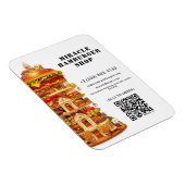 Custom QR Code Burger Shop Promotion Business マグネット (右側)