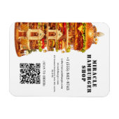 Custom QR Code Burger Shop Promotion Business マグネット (横)