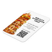 Custom QR Code Burger Shop Promotion Business マグネット (左側)