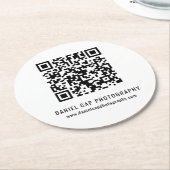 Custom QR Code Business ラウンドペーパーコースター (アングル)
