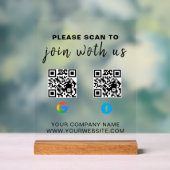 Custom QR Code Business Acrylic Sign アクリルサイン (ニュートラル)
