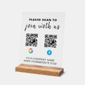 Custom QR Code Business Acrylic Sign アクリルサイン (傾斜)