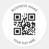 Custom QR Code Business and Text Promotion White ラウンドシール (正面)