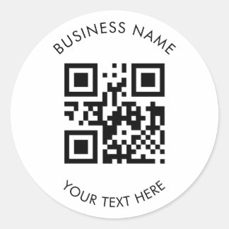 Custom QR Code Business and Text Promotion White ラウンドシール