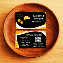 Custom QR Code Business Card for Mobile Notary  名刺