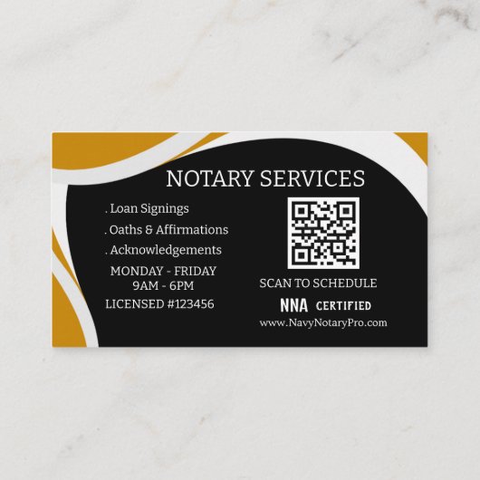 Custom QR Code Business Card for Mobile Notary  名刺 (裏面)