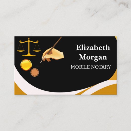 Custom QR Code Business Card for Mobile Notary  名刺 (正面)